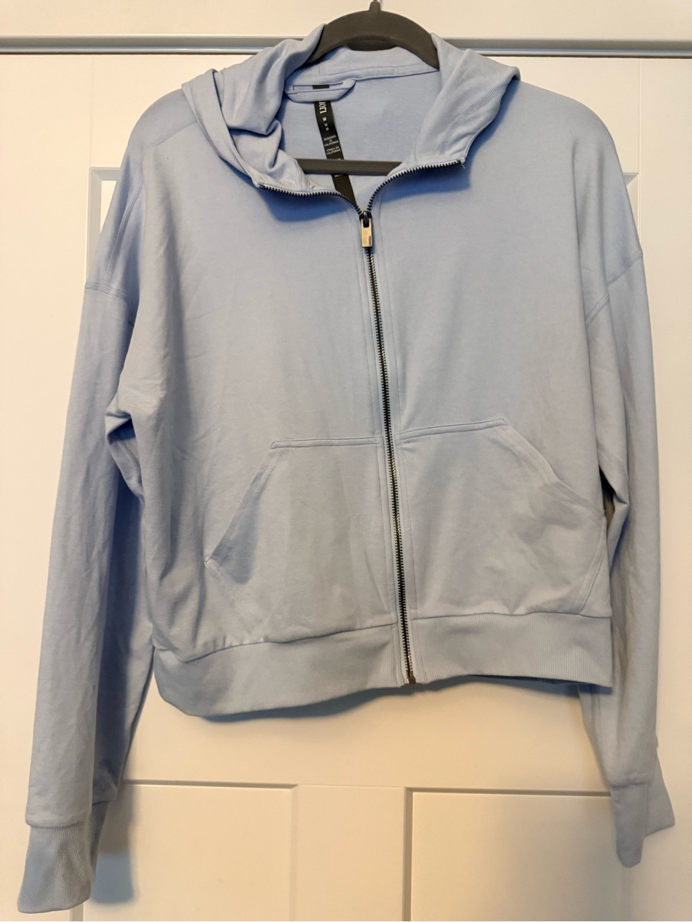 Vuori modern zip hoodie medium soft sky heather pale blue worn once